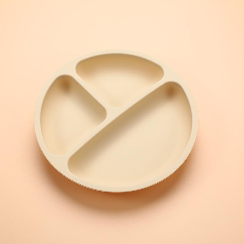 Food-Grade Silicone Baby Plate with Suction, Anti-Fall & Spill Features, Divided Sections for Infant Feeding
