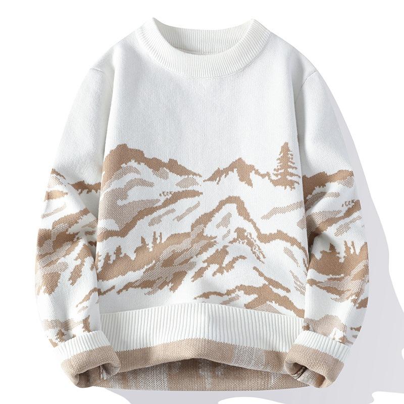 Hot Sale, Popular, New Casual Korean Velvet Semi-turtleneck Sweater In Autumn and Winter, Knitted Jacquard Sweater