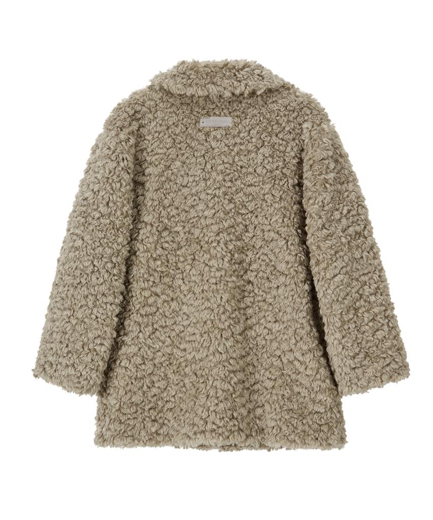 Bittercells Curly Collar Fur Jacket - Beige