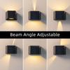 Solar Fence Wall Lights Outdoor 3-Color Changing IP65 Waterproof Dual COB Up/Down Lighting Solar Fence Light for Landscape/Patio