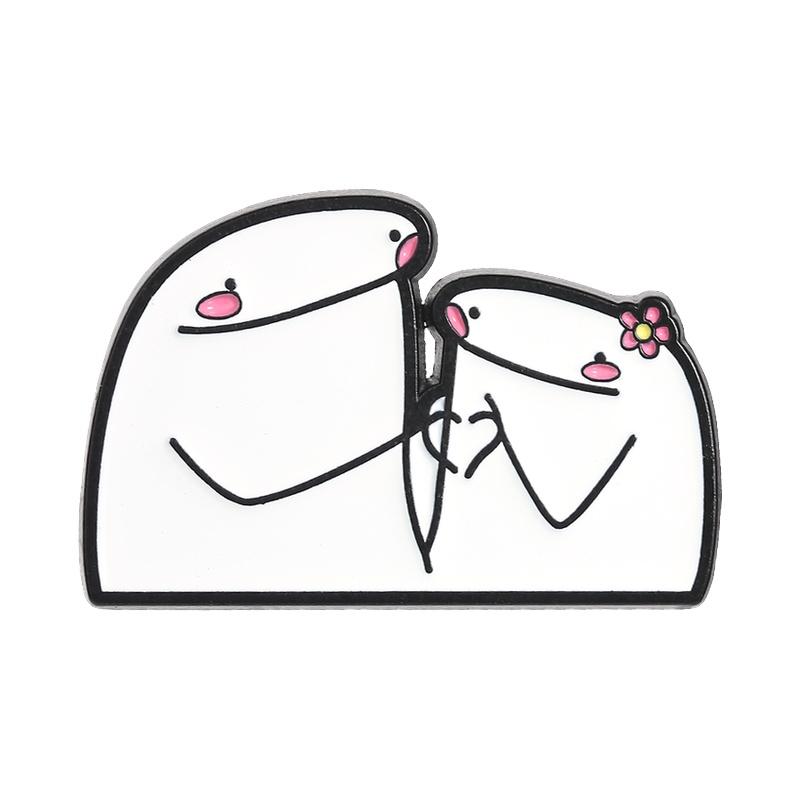 Flork Meme Enamel Pins Funny Sarcasm Cartoon Brooches Cute Humorous Spanish Quotes Lapel Badges Jewelry Gift for Friends