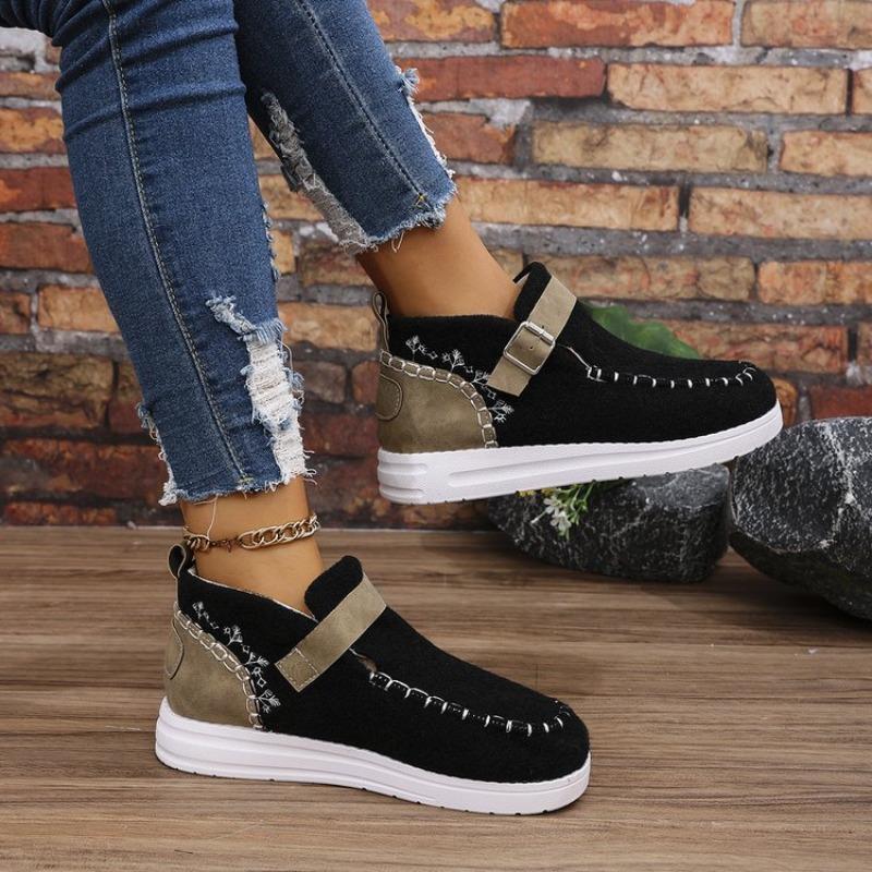 Plus Size Snow Boots for Women 2025 Autumn and Winter New Flat-heeled Low-top Cotton Shoes for Women in Cotton Boots