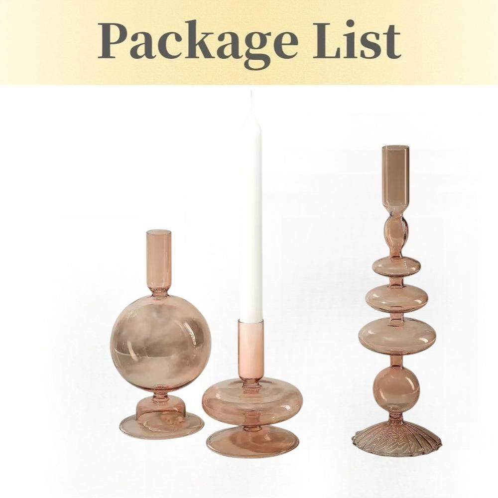 Creative Minimalist Glass Candle Holder Colorful Taper Candle Stand Dining Table Party  Wedding Birthday Home Decoration