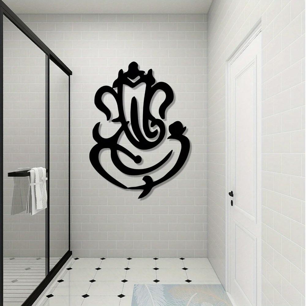 Ganesha Wall Decor Black Metal Wall Art Religious Home Office Meditation Decor