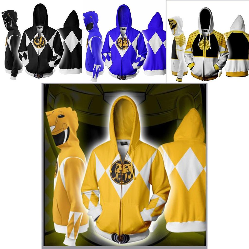 Mighty Morphin Power Rangers Cosplay 3d Printing Hoodie With Premium Quality