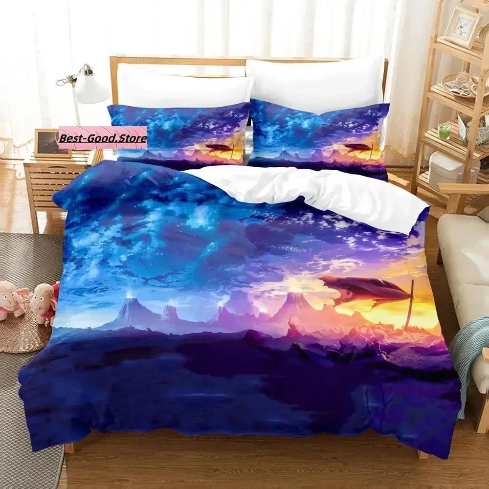 Nytt Tengen Toppa Gurren Lagann Sängklädesset Enkelt Twin Full Queen King Size Sängset Aldult Barn Sovrum 3D Anime Lakan Set