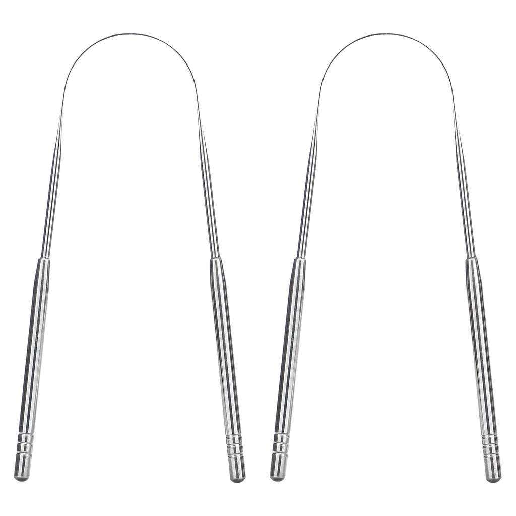 basicConcepts Stainless Steel Tongue Scraper, 2-Pack