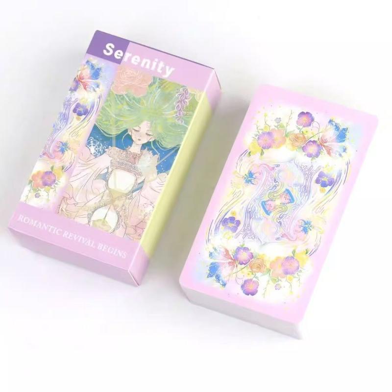 78 Sheets Warm Dreamy Anime-Style Tarot Cards 10.3X6Cm Serenity Tarot Deck Based On Rider System