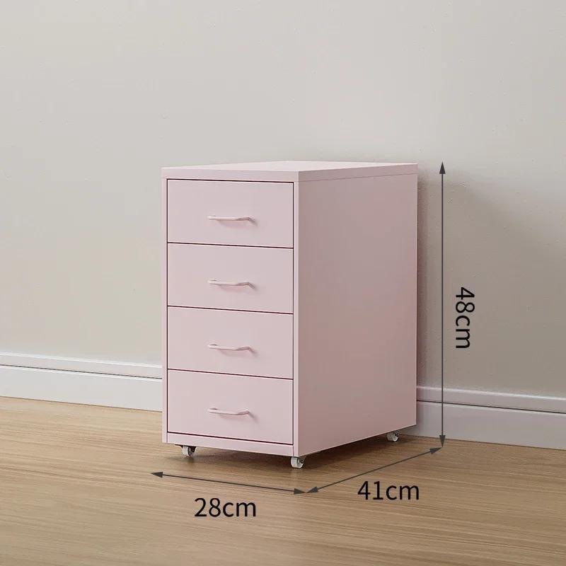 Compact Steel Desk Drawer Storage Cabinet Movable Bedside Organizer for Snacks Toys Gap-Saving File Cabinet 23350₽