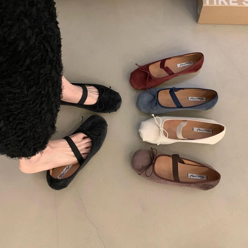 Fashion Bailamos Autumn Women Flats Fashion Bow-knot Round Toe Shallow Slip On Ladies Boat Shoes Soft Flat Heel Dress Ballerinas Shoes