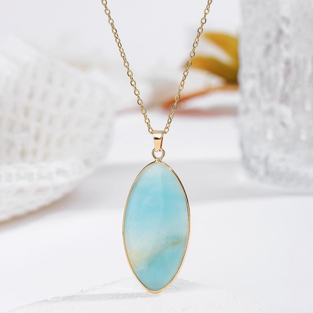 Natural Crystal Pendant, Pink Crystal, Turquoise Necklace, Minimalist Collarbone Chain, Bohemian Jewelry