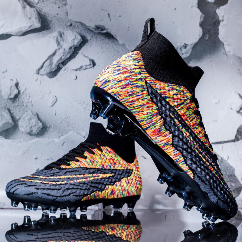 2024 Men's Soccer Shoes Large Size Ultralight Football Boots Boys Sneakers Non-Slip AG/TF Soccer Cleats Ankle Boots Unisex