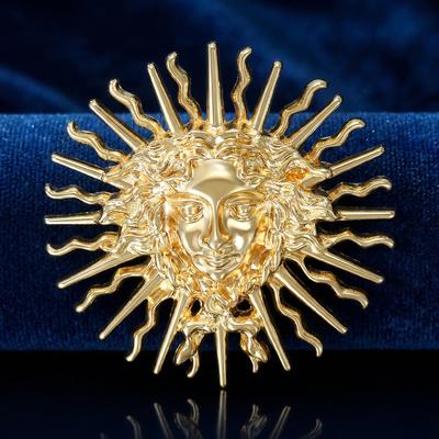 Fashion Glossy Sun Brooches for Women Unisex Classic Ramadan Pins Keychain Event Party New Gifts Jewelry Decoration Accessories