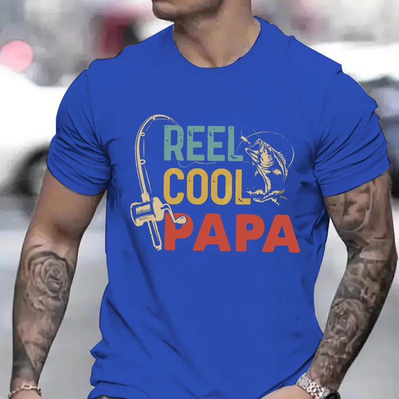 Vintage Reel Cool Dad Print Unisex Tshirt Fashion Fishing Lover Daddy Tee Casual Short Sleeve Streetwear Father Day Shirts Gifts