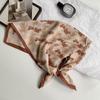 70 double-sided silk scarf, small square scarf, scarf, white rose linen silk scarf, new high-end scarf, shawl cover.