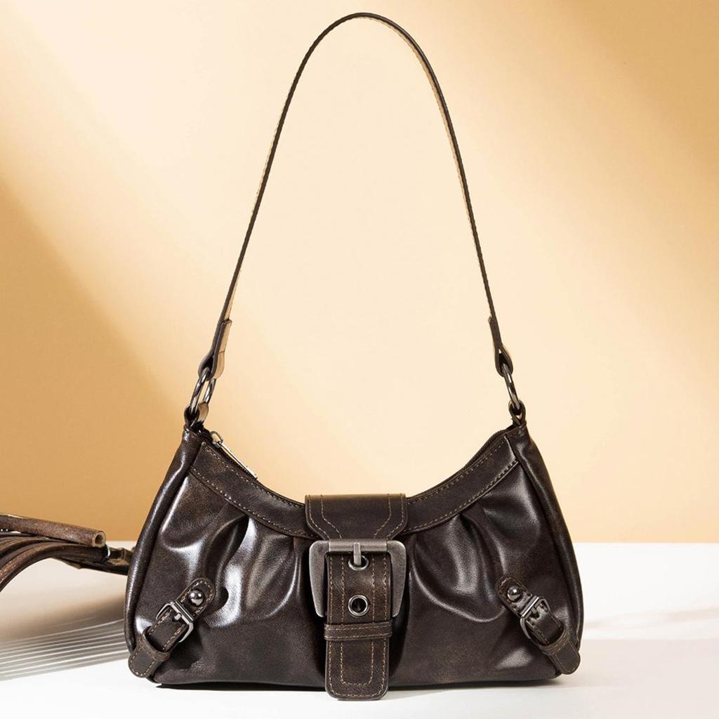 2025 Spring/Summer Y2K PU Leather Underarm Shoulder Handbag - Spicy Girl Style