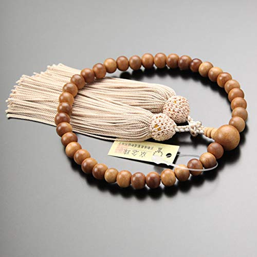 Nenju Dot Com Prayer Beads for Women Approximately 8mm Sandalwood in Pure Silk Tassel Prayer Beads Kyoto Prayer Beads Kyoto Sandalwood Natural Wood