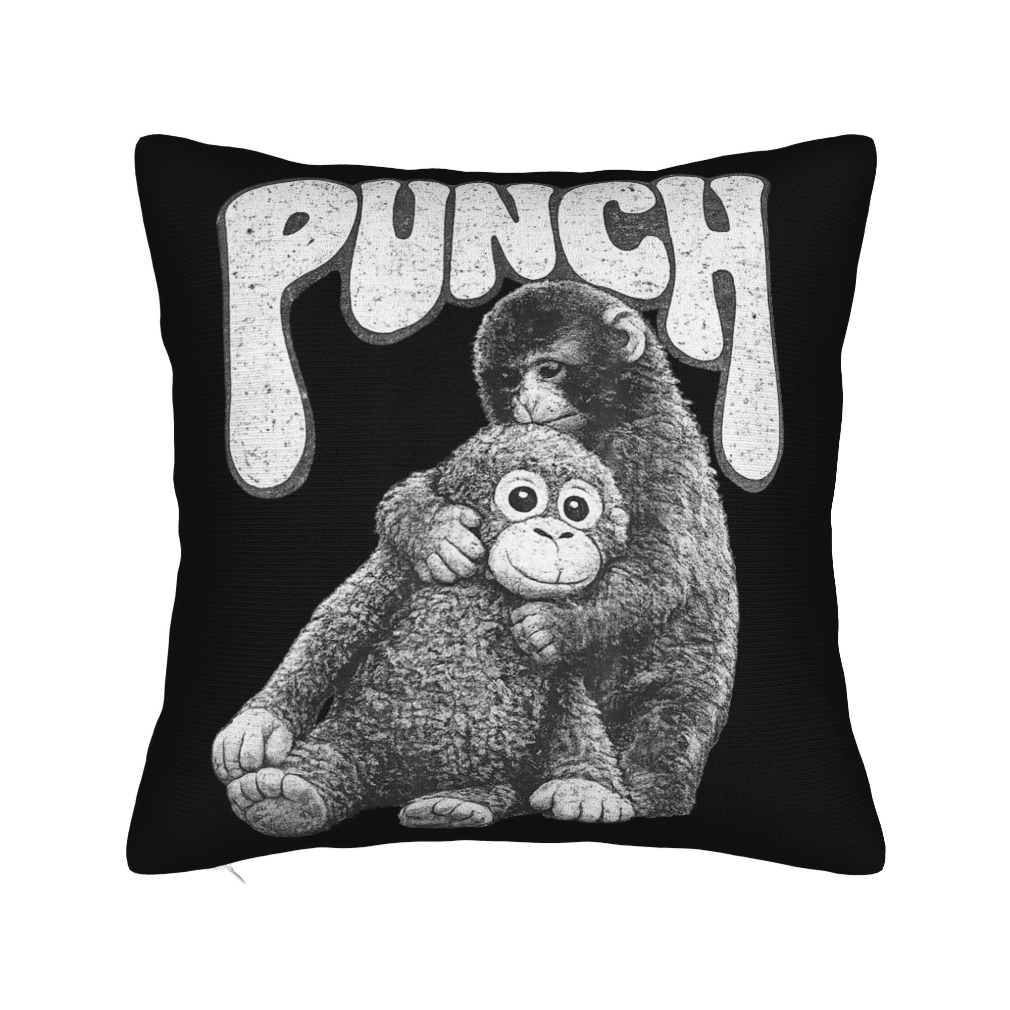Pillow Cover You are Never Alone Baby Monkey Punch Cute Monkey Animal Kawaii Pillow Case For Couch Bed Living Room Pillowcases 30cmx30cm