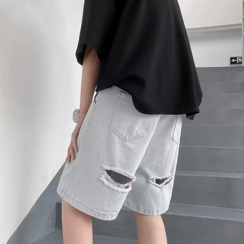 

2023 Мужские модные корейские рваные джинсовые шорты - Scratched Летняя мода 2XL