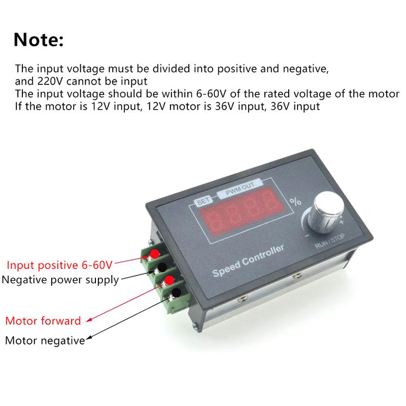 Gleichstrom 6-60V PWM Motor Drehzahlregler Mit Encoder-Drehknopf Steuerung Einstellbare Frequenz Für Motorsteuerungen