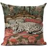 1Pc Animal Theme Decor Pillow Cover Retro Style The Leopard Print Throw Pillows, Square Durable Linen Throw Pillow Covers