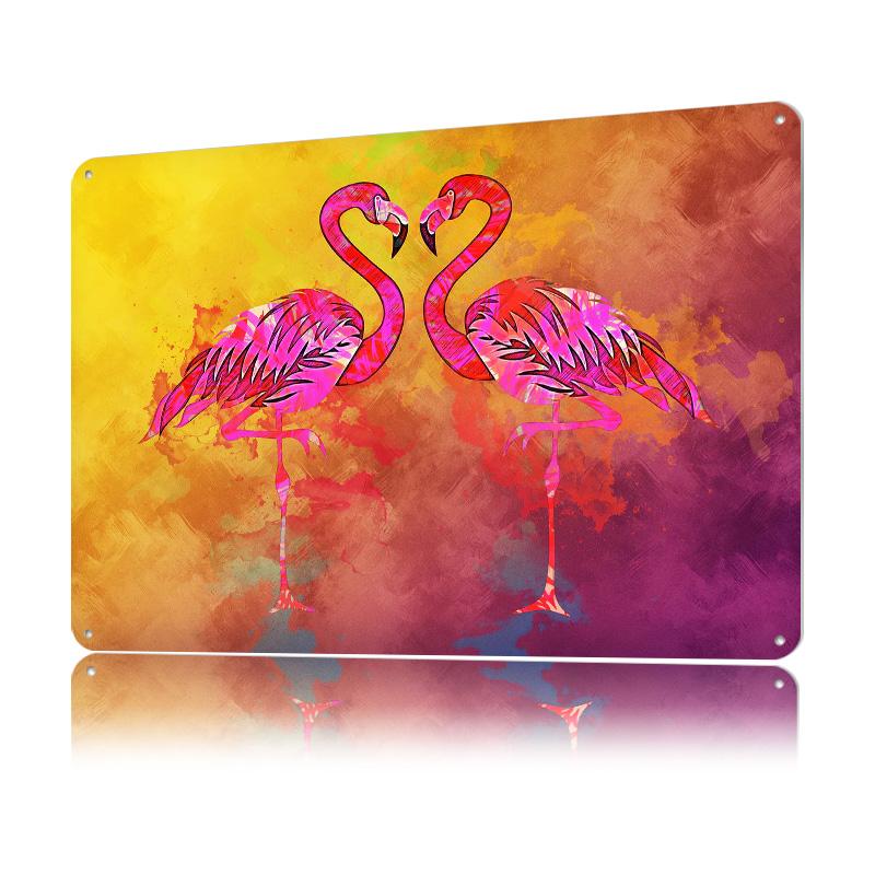 Flamingos  Metal Poster Customized Wall Art Retro Vintage Metal Signs for Man Cave Modern Home Decoration Luxury Decor Room