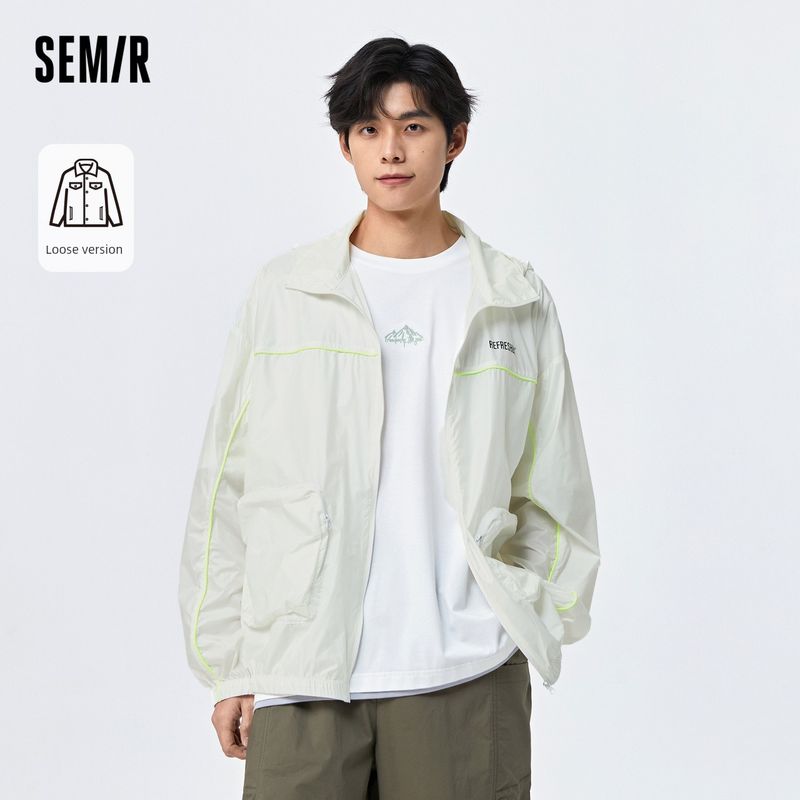 

Senma Outwear Men s 2023 Summer New Arrival Jacket Loose Letters Print Couple Fashion Sense Plaid Hooded Tops This White 10102 160/80A/XS