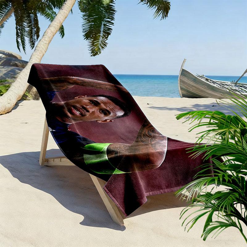 Gabriel Magalhaes Print Beach Towel, Large Soft Quick Dry Towel for Beach Camping Swimming
