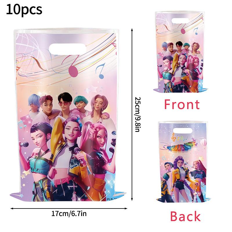 12 Stück/Set Dämonenjäger Süßigkeiten Papiertüte Kraftpapier Handtasche Kpop Party Papier Geschenktüte Kinder Geburtstagsfeier Geschenke Verpackungsbeutel