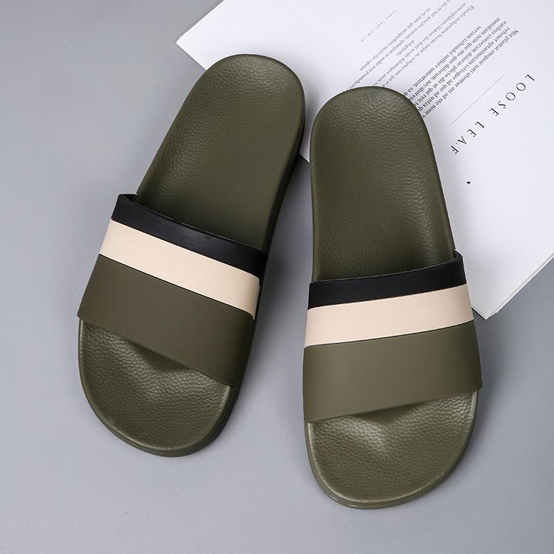 Men Striped Sandals Soft Comfortable Non-Slip Slippers Indoor Outdoor Women Beach Shoes Quick-Dry EVA Platform Light