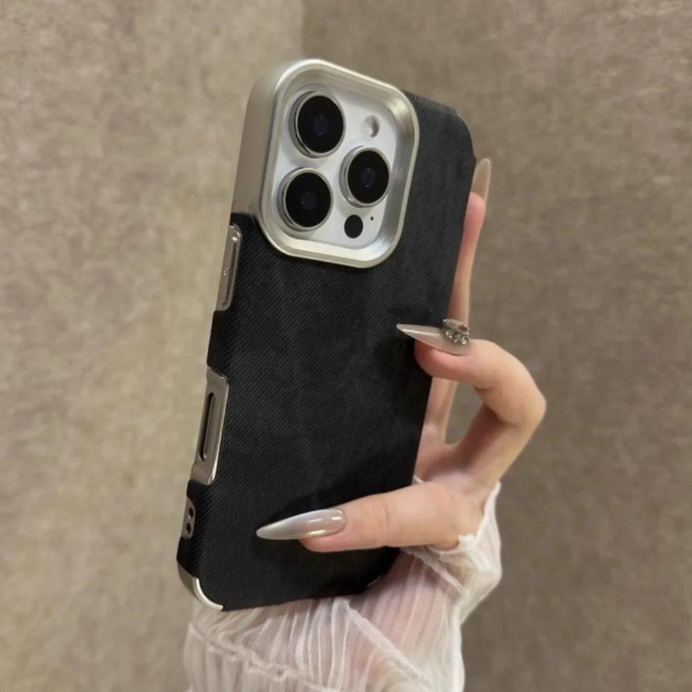 Retro Vintage Cowboy Fabric Case for iPhone 17 Air 16 15 14 Plus 13 12 11 Pro Max Luxury Jeans Soft Bumper Armor Phone Cover