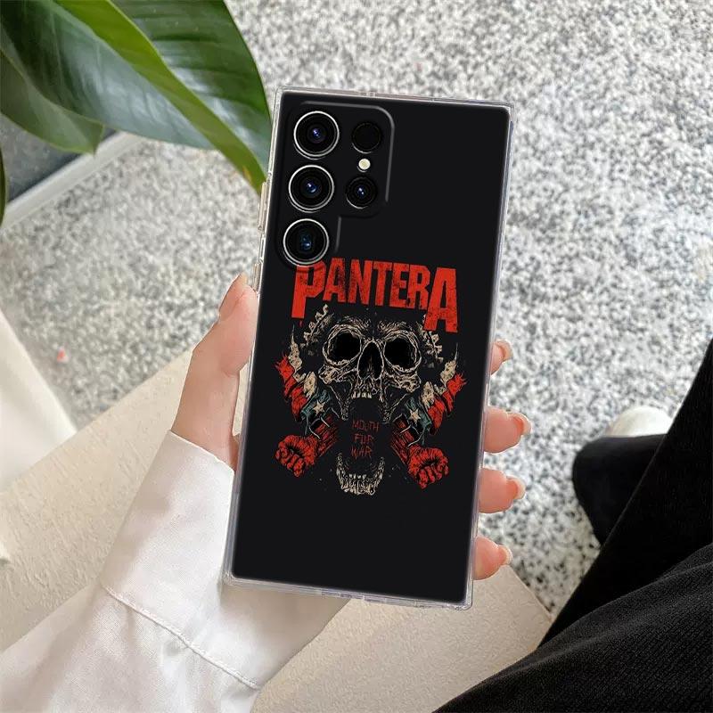 Dimebag Pantera Rock Band Phone Case S25Ultra For Samsung Galaxy S25 S24 S23 S21 Ultra S20 FE S22 Plus A35 A55 Case Clear Cover