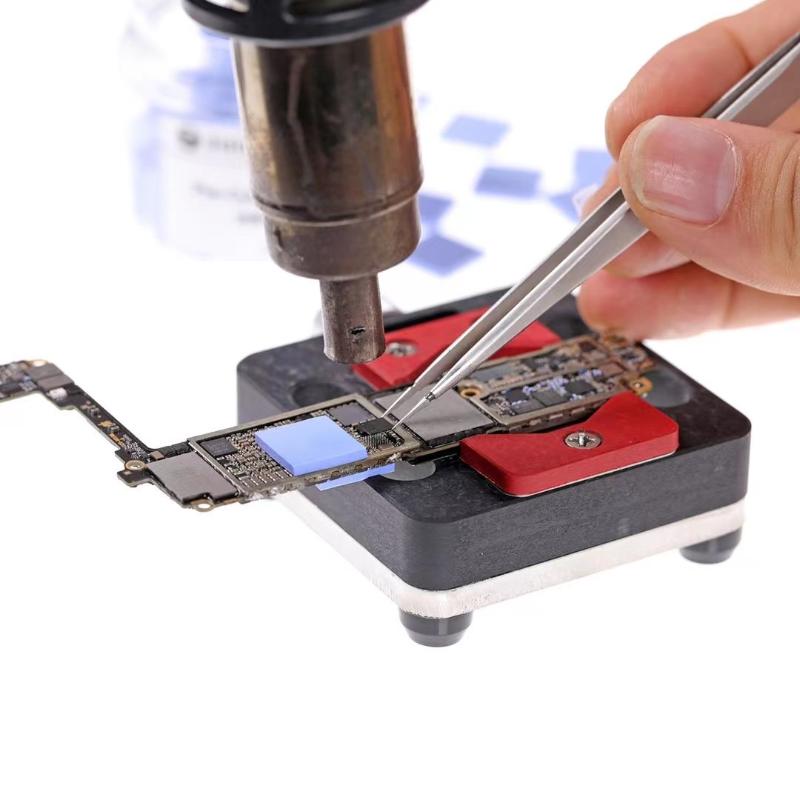 Thermal Insulating Silicone Sheet 100Pcs CPU IC GPU Precut Repair Mat For Professional Electronics Maintenance