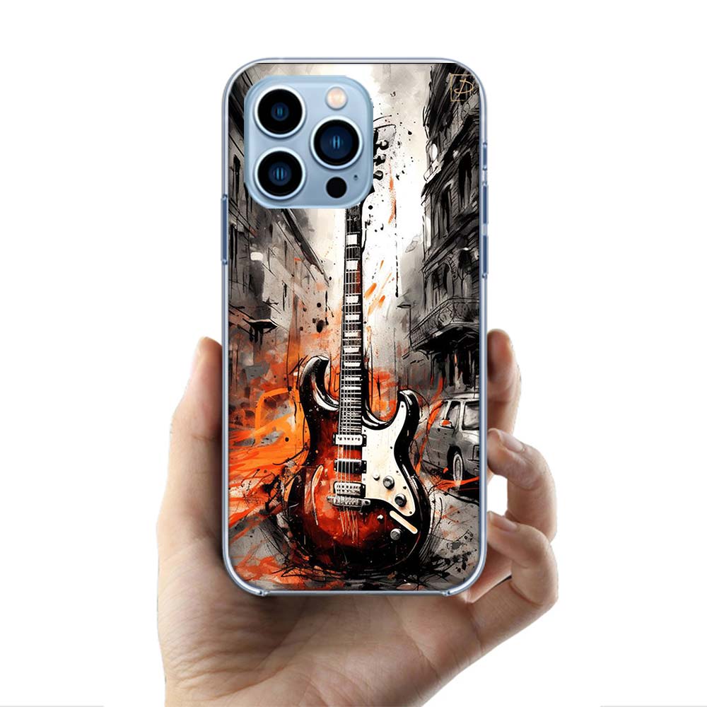 Retro Rock Music Electric Guitar Cases Phone Case For Iphone 17E 16E 17 Air 16 Pro Max 15 Pro 14 Plus 11 13 12 Mini Cover Cases