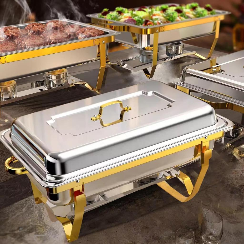 Heavy-Duty Stainless Steel Buffet Stove with Alcohol Heating and Insulating Cloth