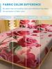 1 Simple Modern Plant Flower Pink Rose Digital Printed Frosted Fitted Sheet,bedroom Printed Bed cover,bedding(No Pillowcase)