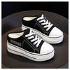 Inner height-increasing canvas shoes women's summer 2025 new Korean version of casual board shoes versatile small letter muffin platform single shoes