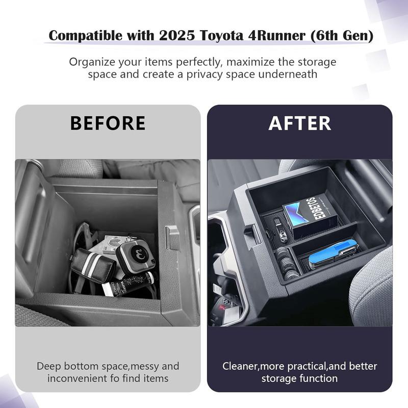 Armrest Storage Box Tray for 2025 Toyota 4Runner Center Console Organizer Interior Secondary Accessories Center Console Car Box