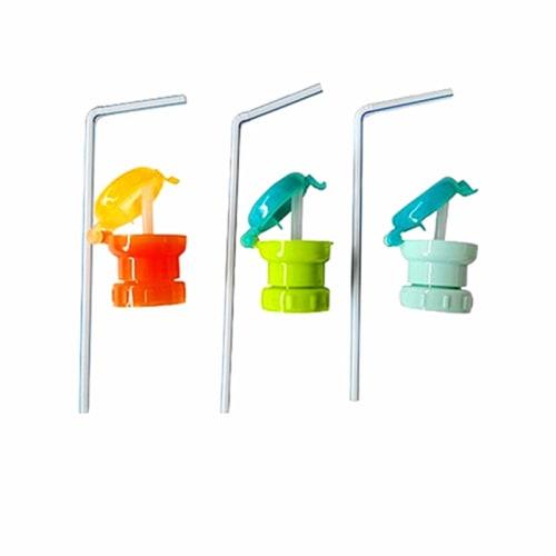 FTXJEHG Silicone Straw Caps for PET Bottles, Convenient Straws with Lids, Set of 3, 2.7cm and 3.2cm Diameters, Available In Three Colors: Blue, Orange