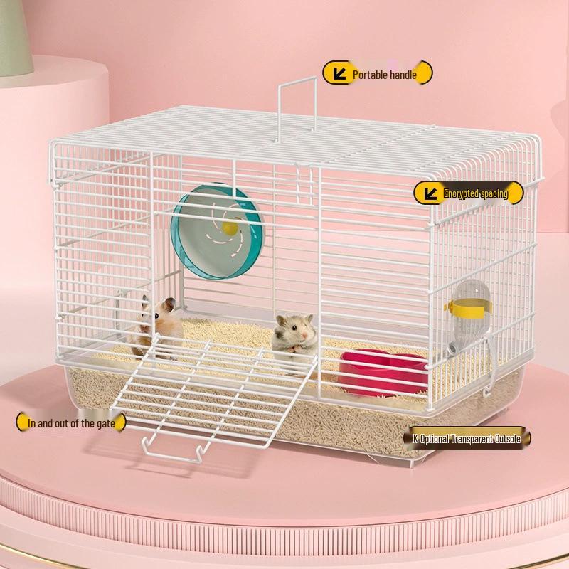 Golden Hamster Wire Cage with Toys & Nest - 4 Seasons Villa for Beginners