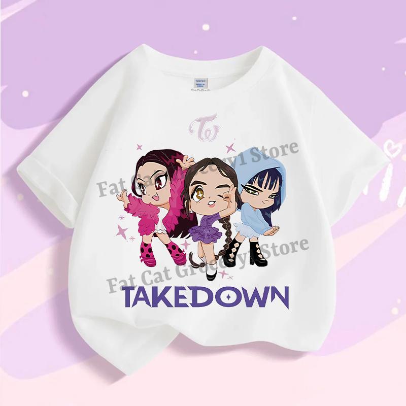 Kpop Tričko Lovce démonů Dětské Roztomilé Rumi Mira Zoey Trička Dívky Chlapci Léto Krátký rukáv Dětské Volnočasové Topy Bavlněné Oblečení Dárek