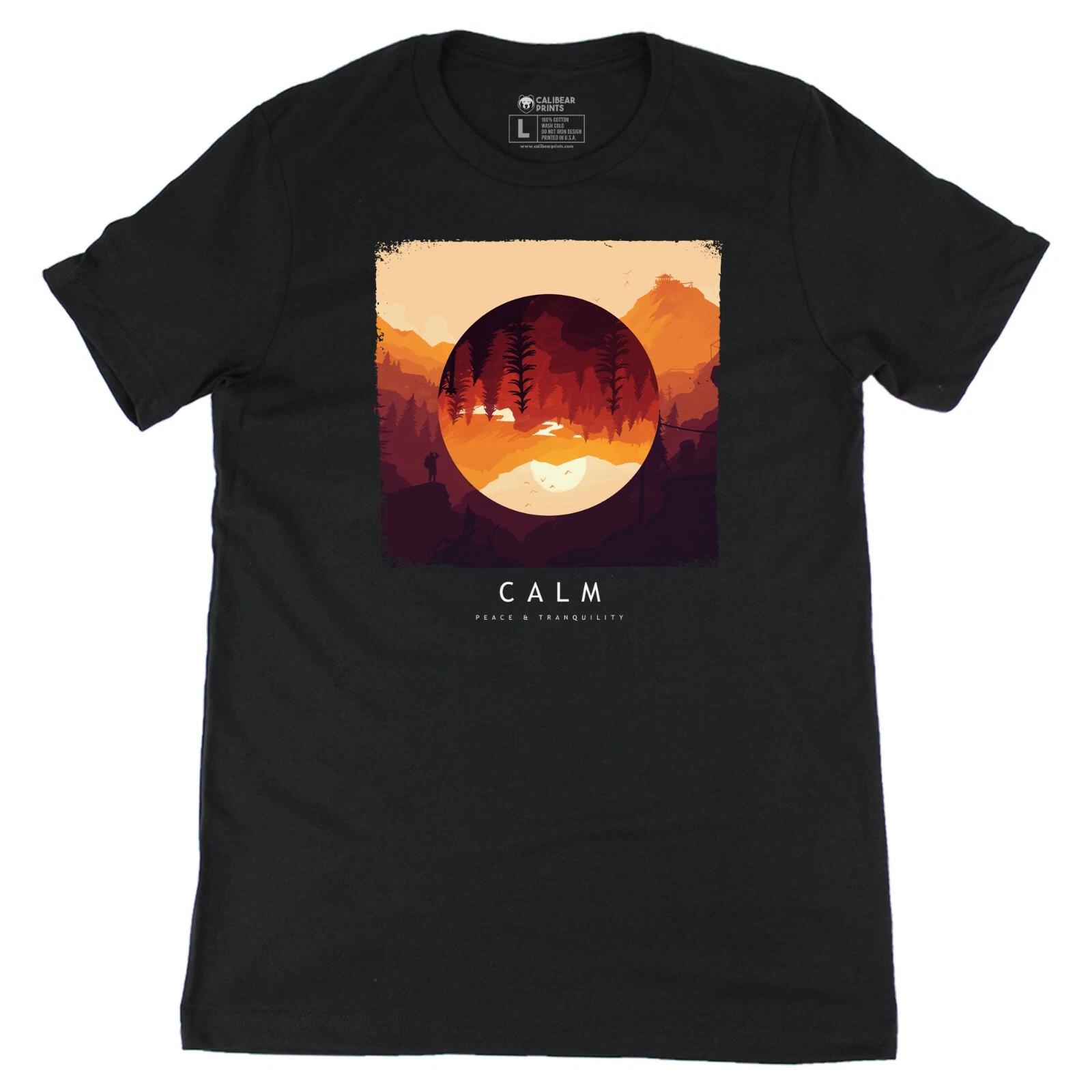 Calm Peace & Tranquility Relaxing Graphic Art Novelty Tee Unisex Soft T shirt 2XL
