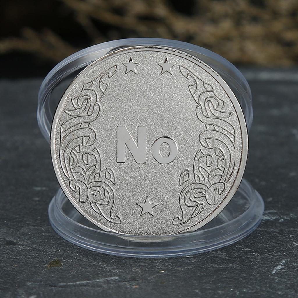 EVET veya HAYIR Karar Verme Madeni Parası Hatıra Rozeti Çift Taraflı Kabartmalı Kaplama Koleksiyon Madeni Para Topla Tılsım