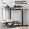 Metallic Beneath Cabinet Pull Out Holder 2 Level Adaptable Shelf For Kitchen Sink Storage Practical Solution