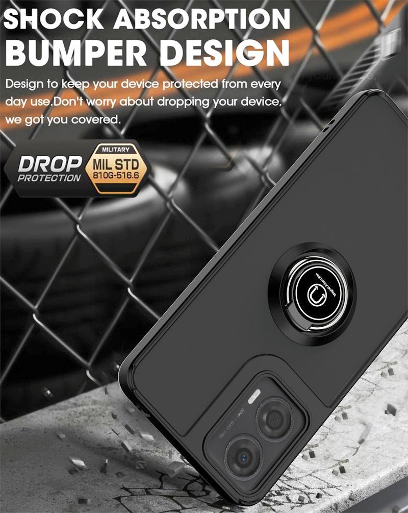 For Motorola Moto G04 G24 Case Magnetic Ring Holder Shockproof Armor Phone Case For MotoG04 MotoG24 G 04 24 Hard PC Back Cover