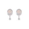 Dumb Silver Metal Opal Earclips Without Ear Piercings, Advanced Sense French Retro Water Drop Earrings, Simple and Exquisite Earrings for Women