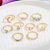 Yousheng 7Pcs/Set Star Moon Cross Twist Rhinestones Rings Set Women Opening Adjustable Knuckle Rings Exquisite Stacking Layering Ring Set