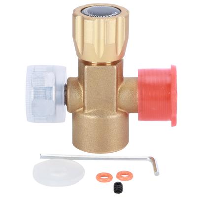 CO2 Nachfülladapter Messinganschluss ASA mit W21.8-14 Anschluss 3000PSI Manometer