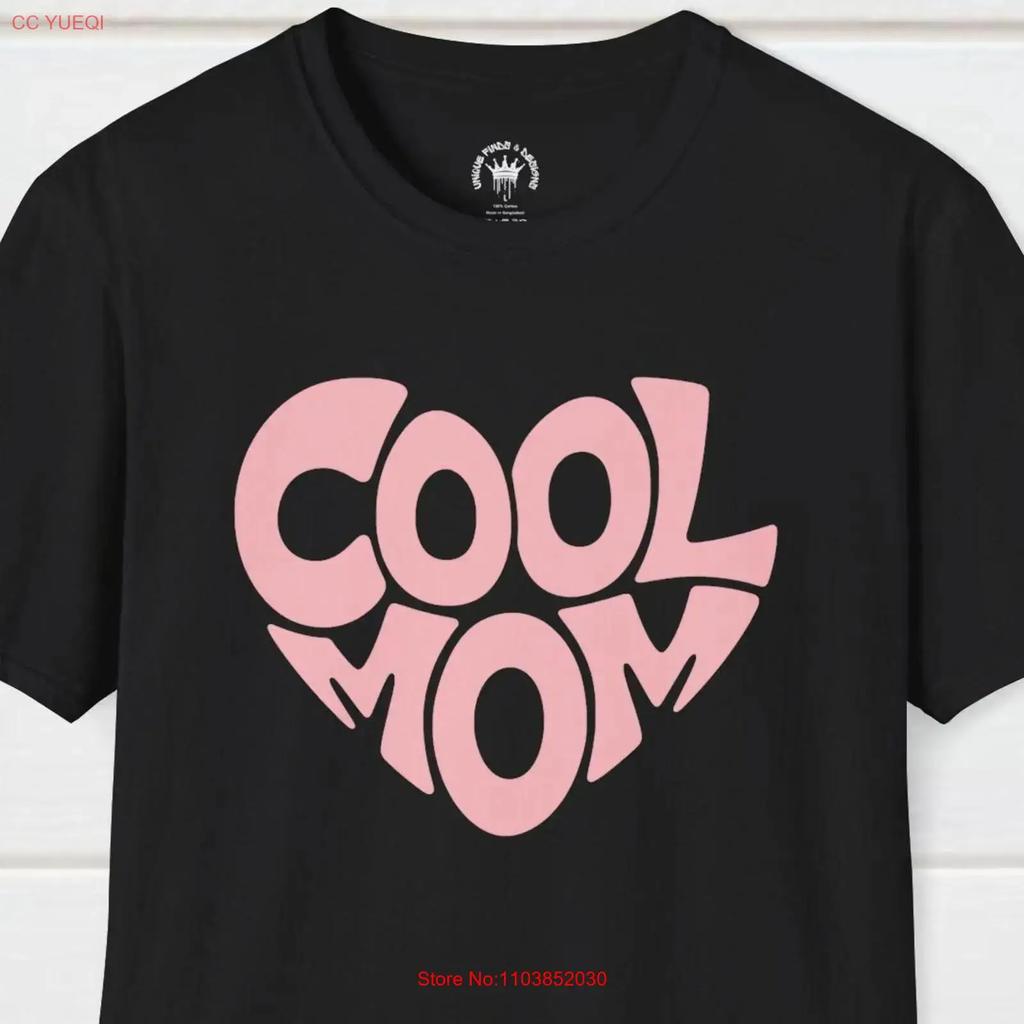 Cool Mom Heart T Shirt Shaped Mothers Day Vintage Washed Fashion Unisex Breathable Streetwear Graphic Designer Clothes Casual