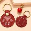 Paw Shaped Keychain Faux Leather Dog Hair Storage Keychain Transparent Pet Hair Souvenir Refillable Keyring Memorial Gift